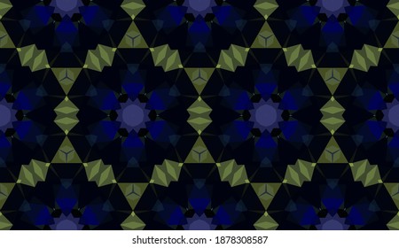 Diseño geométrico, mosaico de un kaleidoscopio vector, fondo mosaico abstracto, fondo futurista colorido, patrón triangular geométrico. Textura mosaica. Efecto de vidrio manchado. Vector EPS 10