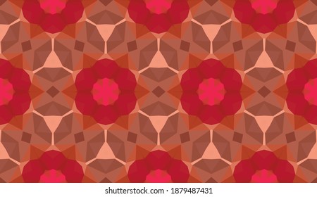 Geometrisches Design, Mosaik eines Vektorkalidoskops, abstrakter Mosaikhintergrund, bunter Futuristischer Hintergrund, geometrisches Dreiecksmuster. Mosaikstruktur. Festgestellter Glaseffekt. EPS10-Vektorgrafik