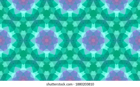 Diseño geométrico, mosaico de un kaleidoscopio vector, fondo mosaico abstracto, fondo futurista colorido, patrón triangular geométrico. Textura mosaica. Efecto de vidrio manchado. Vector EPS 10
