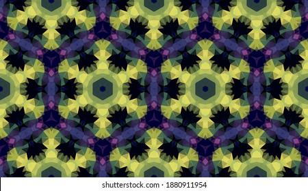 Geometric design, Mosaic of a vector kaleidoscope, abstract Mosaic Background, colorful Futuristic Background, geometric Triangular Pattern. Mosaic texture. Stained glass effect. EPS 10 Vector
