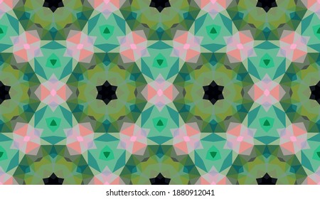 Geometric design, Mosaic of a vector kaleidoscope, abstract Mosaic Background, colorful Futuristic Background, geometric Triangular Pattern. Mosaic texture. Stained glass effect. EPS 10 Vector