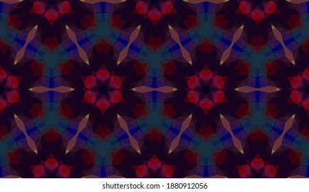 Diseño geométrico, mosaico de un kaleidoscopio vector, fondo mosaico abstracto, fondo futurista colorido, patrón triangular geométrico. Textura mosaica. Efecto de vidrio manchado. Vector EPS 10