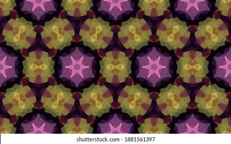 Diseño geométrico, mosaico de un kaleidoscopio vector, fondo mosaico abstracto, fondo futurista colorido, patrón triangular geométrico. Textura mosaica. Efecto de vidrio manchado. Vector EPS 10