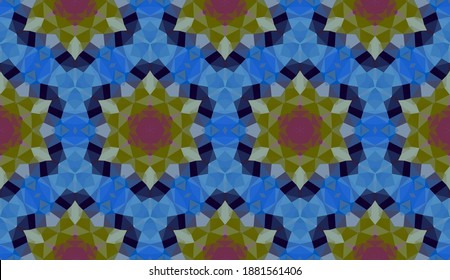 Geometric design, Mosaic of a vector kaleidoscope, abstract Mosaic Background, colorful Futuristic Background, geometric Triangular Pattern. Mosaic texture. Stained glass effect. EPS 10 Vector