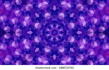 Diseño geométrico, mosaico de un kaleidoscopio vector, fondo mosaico abstracto, fondo futurista colorido, patrón triangular geométrico. Textura mosaica. Efecto de vidrio manchado. Vector EPS 10