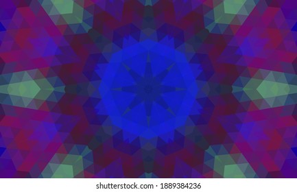 Diseño geométrico, mosaico de un kaleidoscopio vector, fondo mosaico abstracto, fondo futurista colorido, patrón triangular geométrico. Textura mosaica. Efecto de vidrio manchado. Vector EPS 10