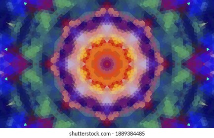 Geometric design, Mosaic of a vector kaleidoscope, abstract Mosaic Background, colorful Futuristic Background, geometric Triangular Pattern. Mosaic texture. Stained glass effect. EPS 10 Vector