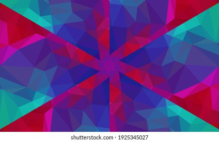 Geometric design, Mosaic of a vector kaleidoscope, abstract Mosaic Background, colorful Futuristic Background, geometric Triangular Pattern. Mosaic texture. Stained glass effect. EPS 10 Vector