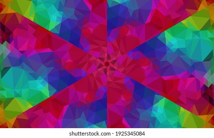 Geometric design, Mosaic of a vector kaleidoscope, abstract Mosaic Background, colorful Futuristic Background, geometric Triangular Pattern. Mosaic texture. Stained glass effect. EPS 10 Vector