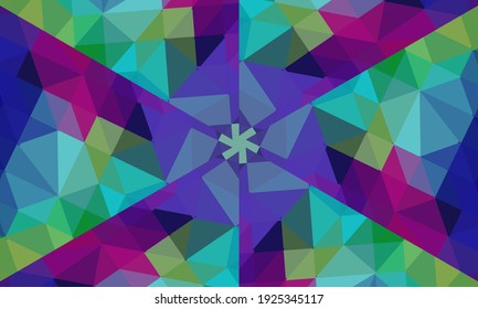 Geometric design, Mosaic of a vector kaleidoscope, abstract Mosaic Background, colorful Futuristic Background, geometric Triangular Pattern. Mosaic texture. Stained glass effect. EPS 10 Vector