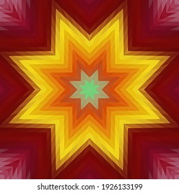 Diseño geométrico, mosaico de un kaleidoscopio vector, fondo mosaico abstracto, fondo futurista colorido, patrón triangular geométrico. Textura mosaica. Efecto de vidrio manchado. Vector.