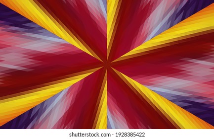 Diseño geométrico, mosaico de un kaleidoscopio vector, fondo mosaico abstracto, fondo futurista colorido, patrón triangular geométrico. Textura mosaica. Efecto de vidrio manchado. Vector.