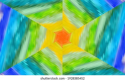 Diseño geométrico, mosaico de un kaleidoscopio vector, fondo mosaico abstracto, fondo futurista colorido, patrón triangular geométrico. Textura mosaica. Efecto de vidrio manchado. Vector.
