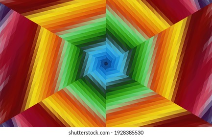 Diseño geométrico, mosaico de un kaleidoscopio vector, fondo mosaico abstracto, fondo futurista colorido, patrón triangular geométrico. Textura mosaica. Efecto de vidrio manchado. Vector.