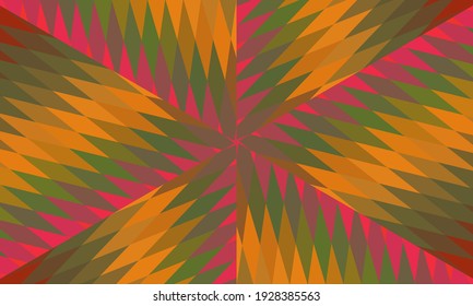Geometrisches Design, Mosaik eines Vektorkalidoskops, abstrakter Mosaikhintergrund, bunter Futuristischer Hintergrund, geometrisches Dreiecksmuster. Mosaikstruktur. Festgestellter Glaseffekt. Vektorgrafik.