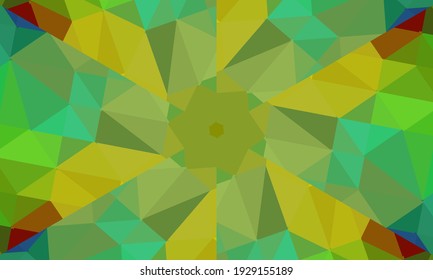 Geometric design, Mosaic of a vector kaleidoscope, abstract Mosaic Background, colorful Futuristic Background, geometric Triangular Pattern. Mosaic texture. Stained glass effect. Vector.