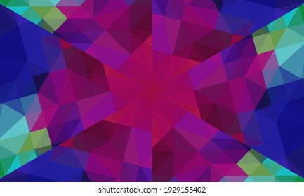 Geometric design, Mosaic of a vector kaleidoscope, abstract Mosaic Background, colorful Futuristic Background, geometric Triangular Pattern. Mosaic texture. Stained glass effect. Vector.