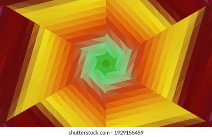 Diseño geométrico, mosaico de un kaleidoscopio vector, fondo mosaico abstracto, fondo futurista colorido, patrón triangular geométrico. Textura mosaica. Efecto de vidrio manchado. Vector.