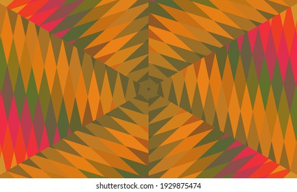 Diseño geométrico, mosaico de un kaleidoscopio vector, fondo mosaico abstracto, fondo futurista colorido, patrón triangular geométrico. Textura mosaica. Efecto de vidrio manchado. Vector.