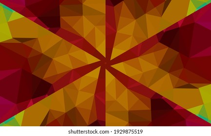 Geometric design, Mosaic of a vector kaleidoscope, abstract Mosaic Background, colorful Futuristic Background, geometric Triangular Pattern. Mosaic texture. Stained glass effect. Vector.