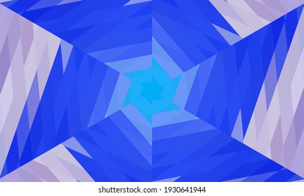 Geometrisches Design, Mosaik eines Vektorkalidoskops, abstrakter Mosaikhintergrund, bunter Futuristischer Hintergrund, geometrisches Dreiecksmuster. Mosaikstruktur. Festgestellter Glaseffekt. Vektorgrafik.
