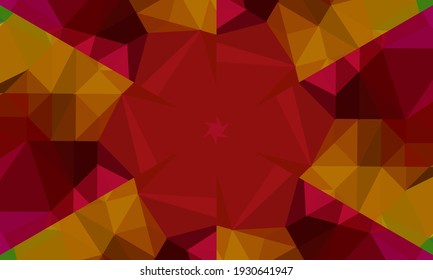 Geometric design, Mosaic of a vector kaleidoscope, abstract Mosaic Background, colorful Futuristic Background, geometric Triangular Pattern. Mosaic texture. Stained glass effect. Vector.