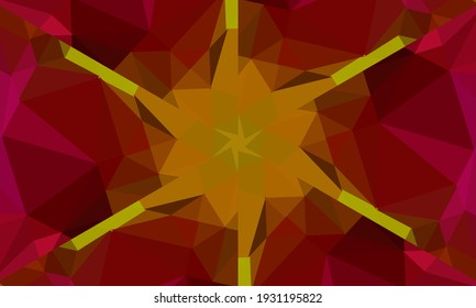 Diseño geométrico, mosaico de un kaleidoscopio vector, fondo mosaico abstracto, fondo futurista colorido, patrón triangular geométrico. Textura mosaica. Efecto de vidrio manchado. Vector.