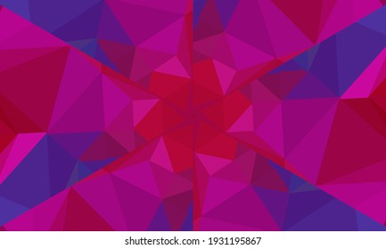 Geometric design, Mosaic of a vector kaleidoscope, abstract Mosaic Background, colorful Futuristic Background, geometric Triangular Pattern. Mosaic texture. Stained glass effect. Vector.