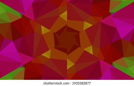 Geometric design, Mosaic of a vector kaleidoscope, abstract Mosaic Background, colorful Futuristic Background, geometric Triangular Pattern. Mosaic texture. Stained glass effect. Vector.