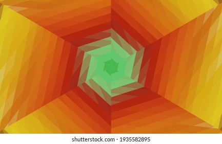 Diseño geométrico, mosaico de un kaleidoscopio vector, fondo mosaico abstracto, fondo futurista colorido, patrón triangular geométrico. Textura mosaica. Efecto de vidrio manchado. Vector.