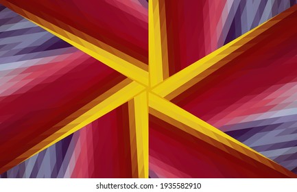 Diseño geométrico, mosaico de un kaleidoscopio vector, fondo mosaico abstracto, fondo futurista colorido, patrón triangular geométrico. Textura mosaica. Efecto de vidrio manchado. Vector.