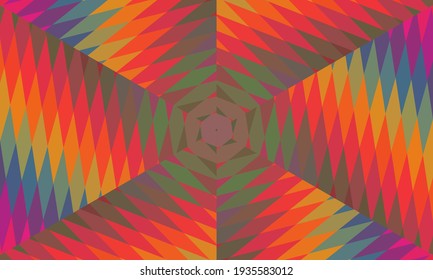 Geometric design, Mosaic of a vector kaleidoscope, abstract Mosaic Background, colorful Futuristic Background, geometric Triangular Pattern. Mosaic texture. Stained glass effect. Vector.