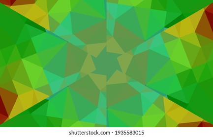 Diseño geométrico, mosaico de un kaleidoscopio vector, fondo mosaico abstracto, fondo futurista colorido, patrón triangular geométrico. Textura mosaica. Efecto de vidrio manchado. Vector.