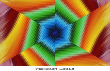 Diseño geométrico, mosaico de un kaleidoscopio vector, fondo mosaico abstracto, fondo futurista colorido, patrón triangular geométrico. Textura mosaica. Efecto de vidrio manchado. Vector.