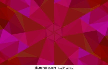 Diseño geométrico, mosaico de un kaleidoscopio vector, fondo mosaico abstracto, fondo futurista colorido, patrón triangular geométrico. Textura mosaica. Efecto de vidrio manchado. Vector.