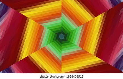 Diseño geométrico, mosaico de un kaleidoscopio vector, fondo mosaico abstracto, fondo futurista colorido, patrón triangular geométrico. Textura mosaica. Efecto de vidrio manchado. Vector.