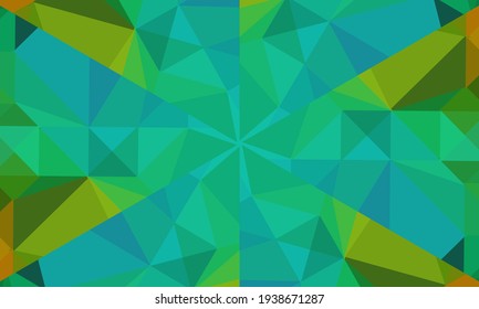 Geometric design, Mosaic of a vector kaleidoscope, abstract Mosaic Background, colorful Futuristic Background, geometric Triangular Pattern. Mosaic texture. Stained glass effect. Vector.