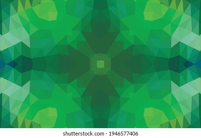 Geometric design, Mosaic of a vector kaleidoscope, abstract Mosaic Background, colorful Futuristic Background, geometric Triangular Pattern. Mosaic texture. Stained glass effect. Vector
