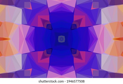 Geometric design, Mosaic of a vector kaleidoscope, abstract Mosaic Background, colorful Futuristic Background, geometric Triangular Pattern. Mosaic texture. Stained glass effect. Vector