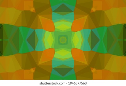 Geometric design, Mosaic of a vector kaleidoscope, abstract Mosaic Background, colorful Futuristic Background, geometric Triangular Pattern. Mosaic texture. Stained glass effect. Vector