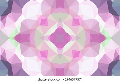 Geometric design, Mosaic of a vector kaleidoscope, abstract Mosaic Background, colorful Futuristic Background, geometric Triangular Pattern. Mosaic texture. Stained glass effect. Vector