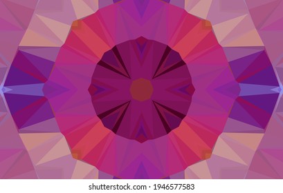 Geometric design, Mosaic of a vector kaleidoscope, abstract Mosaic Background, colorful Futuristic Background, geometric Triangular Pattern. Mosaic texture. Stained glass effect. Vector