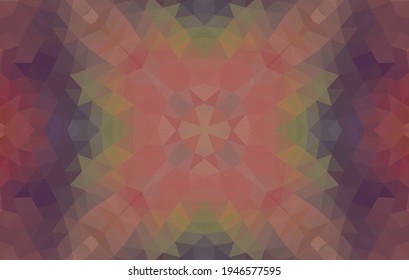 Diseño geométrico, mosaico de un kaleidoscopio vector, fondo mosaico abstracto, fondo futurista colorido, patrón triangular geométrico. Textura mosaica. Efecto de vidrio manchado. Vector
