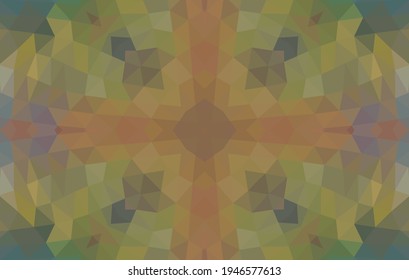 Geometric design, Mosaic of a vector kaleidoscope, abstract Mosaic Background, colorful Futuristic Background, geometric Triangular Pattern. Mosaic texture. Stained glass effect. Vector