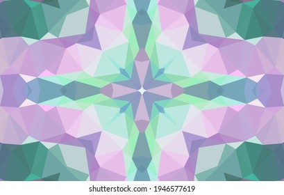 Geometric design, Mosaic of a vector kaleidoscope, abstract Mosaic Background, colorful Futuristic Background, geometric Triangular Pattern. Mosaic texture. Stained glass effect. Vector