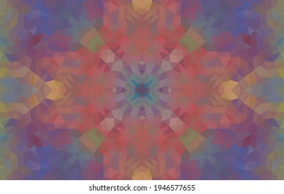 Geometric design, Mosaic of a vector kaleidoscope, abstract Mosaic Background, colorful Futuristic Background, geometric Triangular Pattern. Mosaic texture. Stained glass effect. Vector