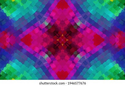 Geometric design, Mosaic of a vector kaleidoscope, abstract Mosaic Background, colorful Futuristic Background, geometric Triangular Pattern. Mosaic texture. Stained glass effect. Vector