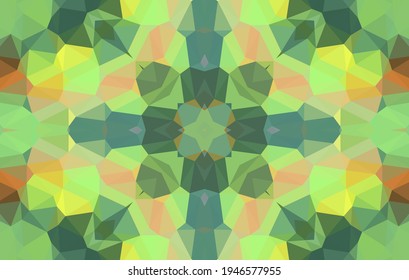 Geometric design, Mosaic of a vector kaleidoscope, abstract Mosaic Background, colorful Futuristic Background, geometric Triangular Pattern. Mosaic texture. Stained glass effect. Vector