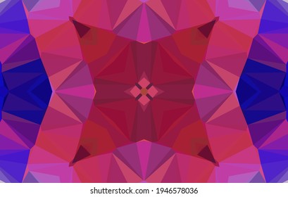 Geometrisches Design, Mosaik eines Vektorkalidoskops, abstrakter Mosaikhintergrund, bunter Futuristischer Hintergrund, geometrisches Dreiecksmuster. Mosaikstruktur. Festgestellter Glaseffekt. Vektorgrafik