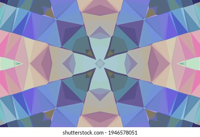 Geometric design, Mosaic of a vector kaleidoscope, abstract Mosaic Background, colorful Futuristic Background, geometric Triangular Pattern. Mosaic texture. Stained glass effect. Vector